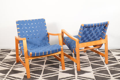 Pair Jens Risom for Knoll 652W Armchairs 1946