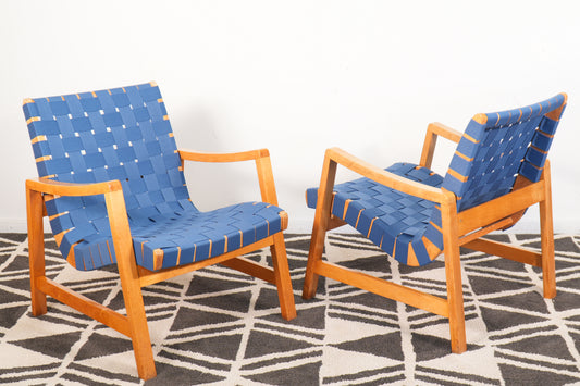 Pair Jens Risom for Knoll 652W Armchairs 1946