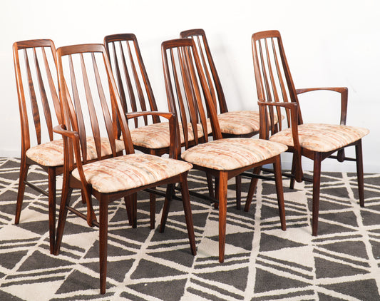 Set 6 Danish Rosewood Eva Dining Chairs by Niels Koefoed for Koefoed Hornslet