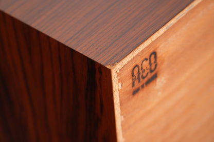 Rosewood Low Display Cabinet by Alex Christensen for ACO Mobler Denmark 1960s