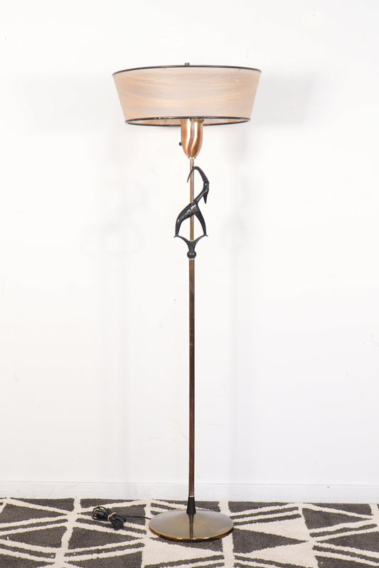 Rembrandt Antelope Gazelle Floor Lamp w/ Original Shade