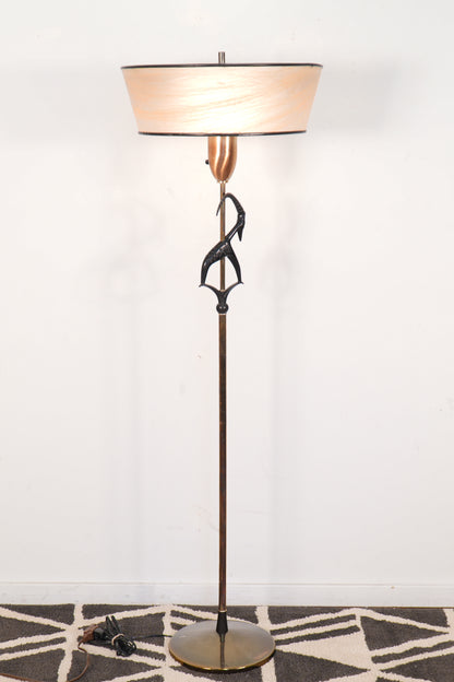 Rembrandt Antelope Gazelle Floor Lamp w/ Original Shade