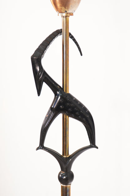 Rembrandt Antelope Gazelle Floor Lamp w/ Original Shade