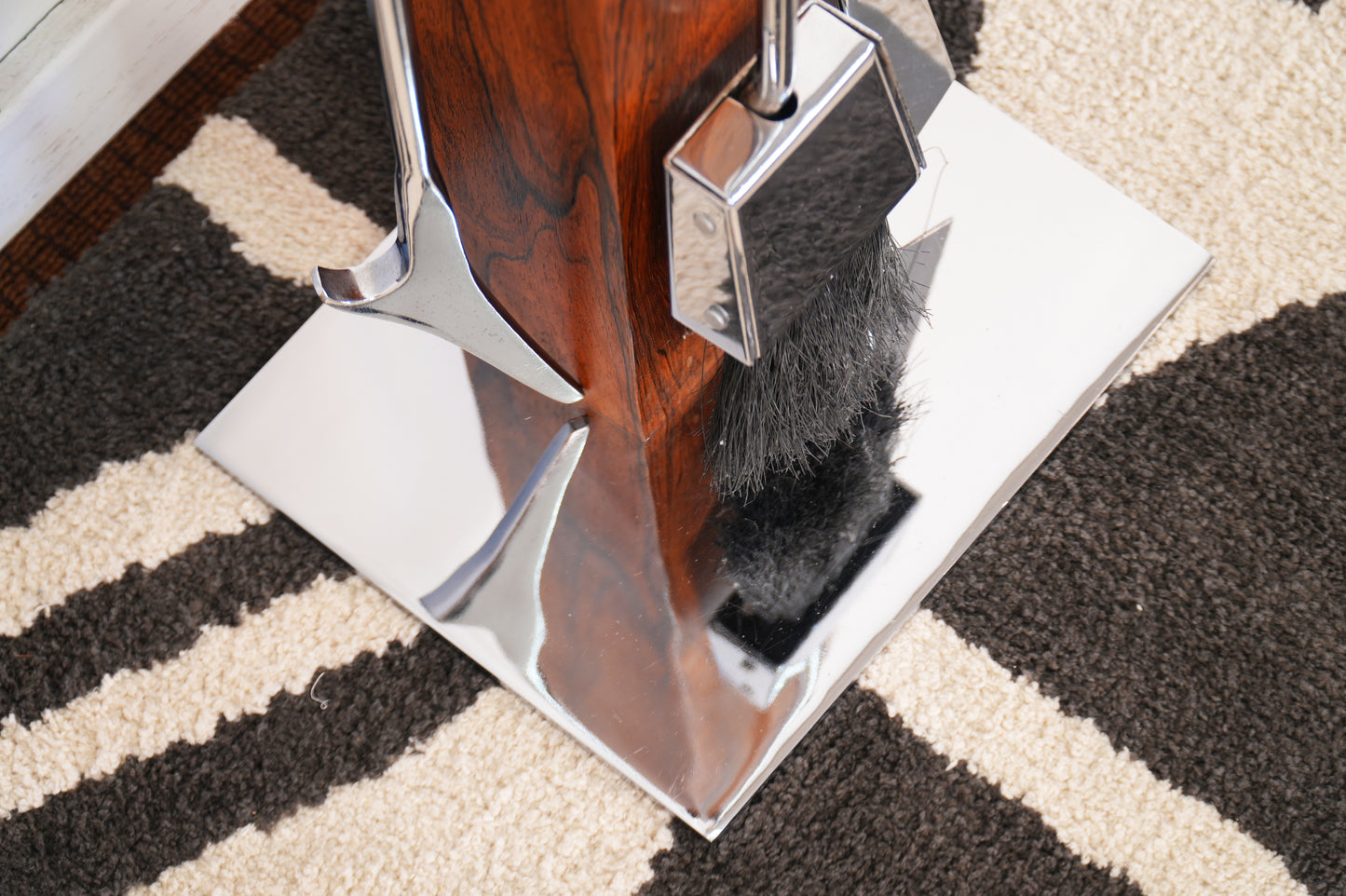 Alessandro Albrizzi Rosewood & Chrome Fireplace Toolset - Italy