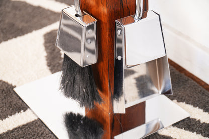 Alessandro Albrizzi Rosewood & Chrome Fireplace Toolset - Italy