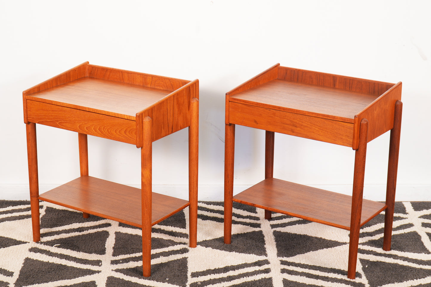 1960s Pair Borge Mogensen Teak Night Stands for Soborg Mobler Denmark