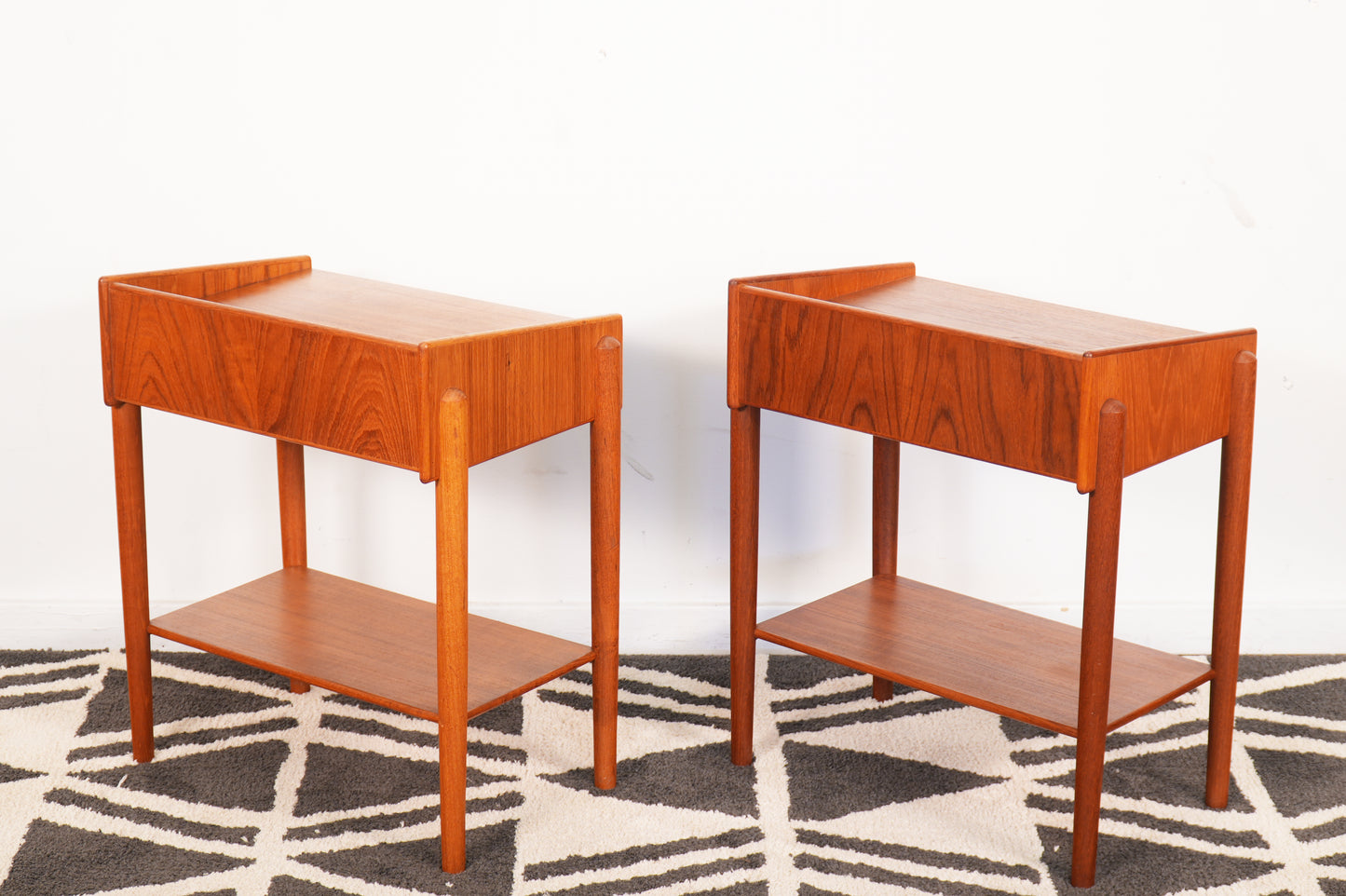 1960s Pair Borge Mogensen Teak Night Stands for Soborg Mobler Denmark