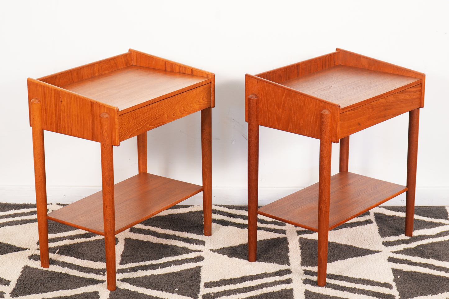 1960s Pair Borge Mogensen Teak Night Stands for Soborg Mobler Denmark