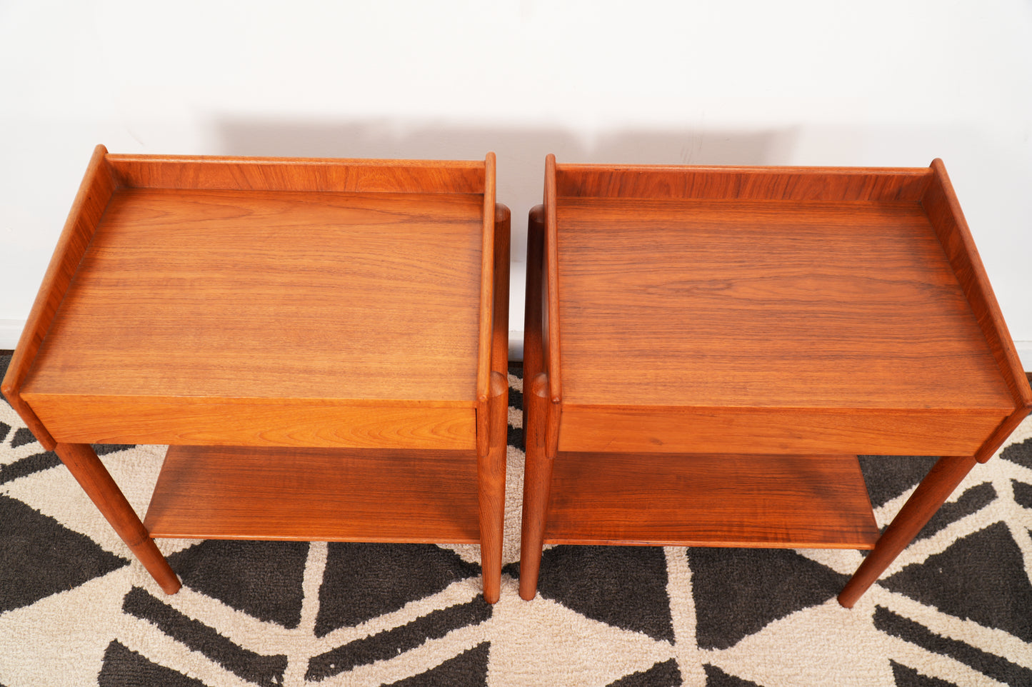 1960s Pair Borge Mogensen Teak Night Stands for Soborg Mobler Denmark