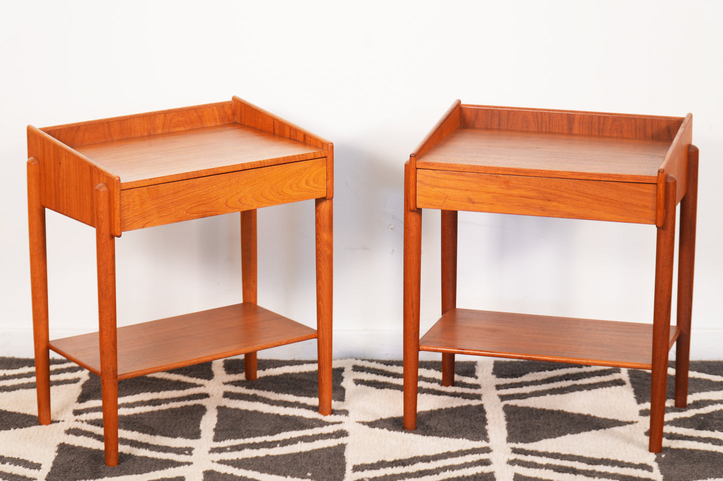 1960s Pair Borge Mogensen Teak Night Stands for Soborg Mobler Denmark