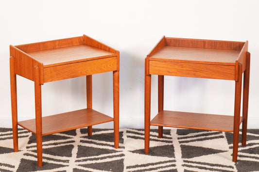 1960s Pair Borge Mogensen Teak Night Stands for Soborg Mobler Denmark
