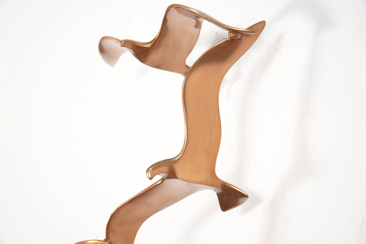 Curtis Jere 4 Birds in Flight Brass Sculpture Alabaster Base