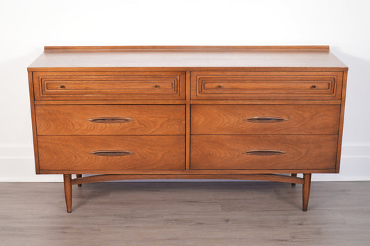 1960s Broyhill Sculptra "Double" Lowboy Dresser
