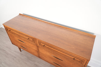 1960s Broyhill Sculptra "Double" Lowboy Dresser