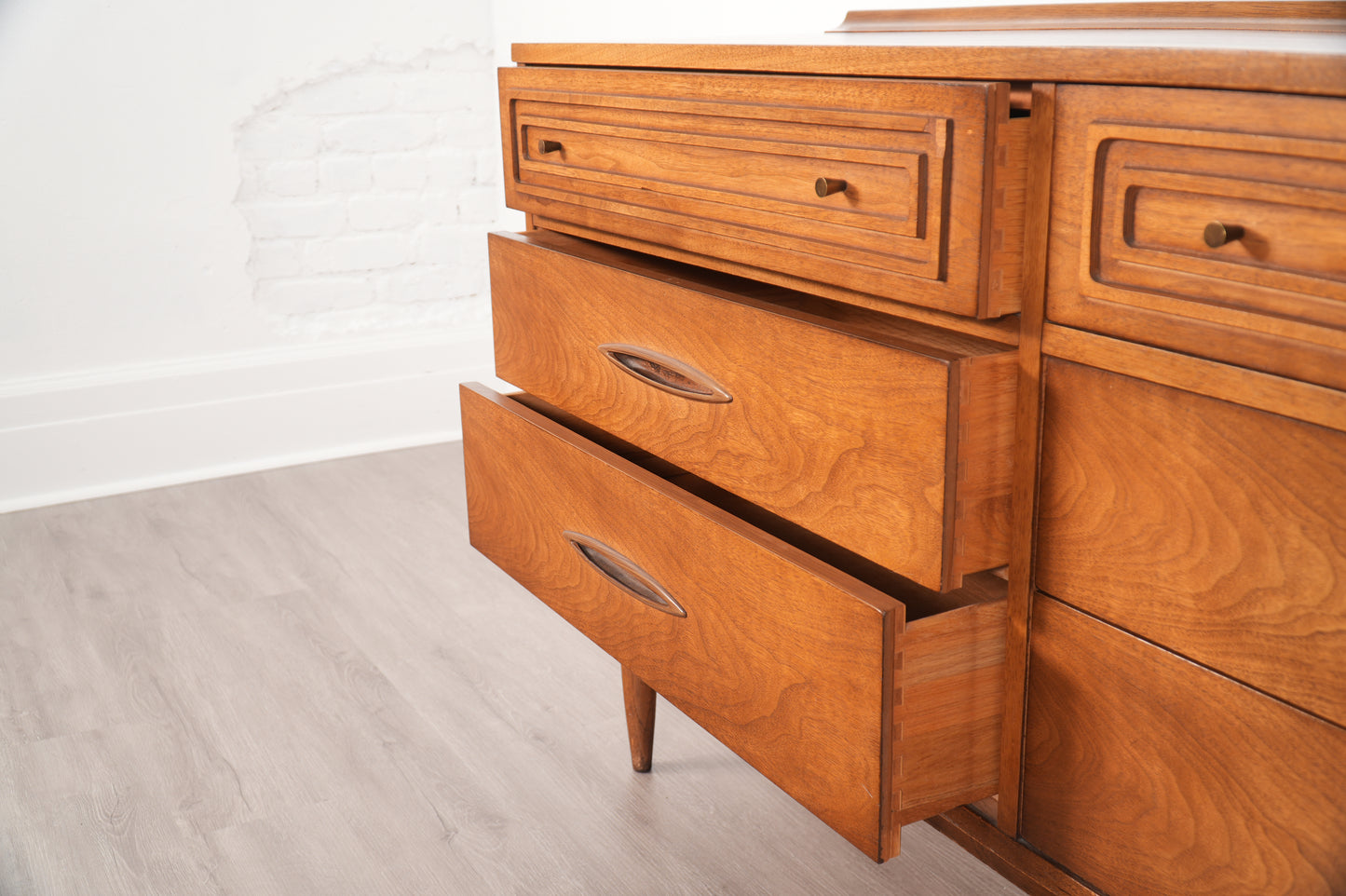 1960s Broyhill Sculptra "Double" Lowboy Dresser
