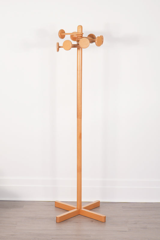 Vintage Mid-Century Hank Loewenstein Mod Helix Beech Coat Tree