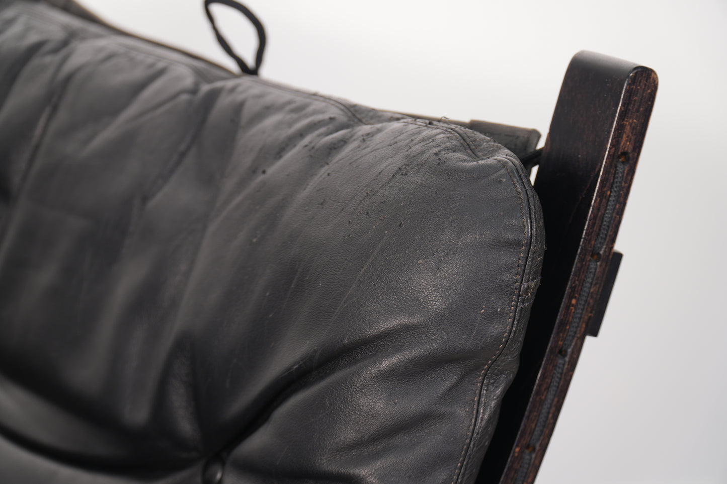 Vintage Westnofa Black Leather Siesta Chair