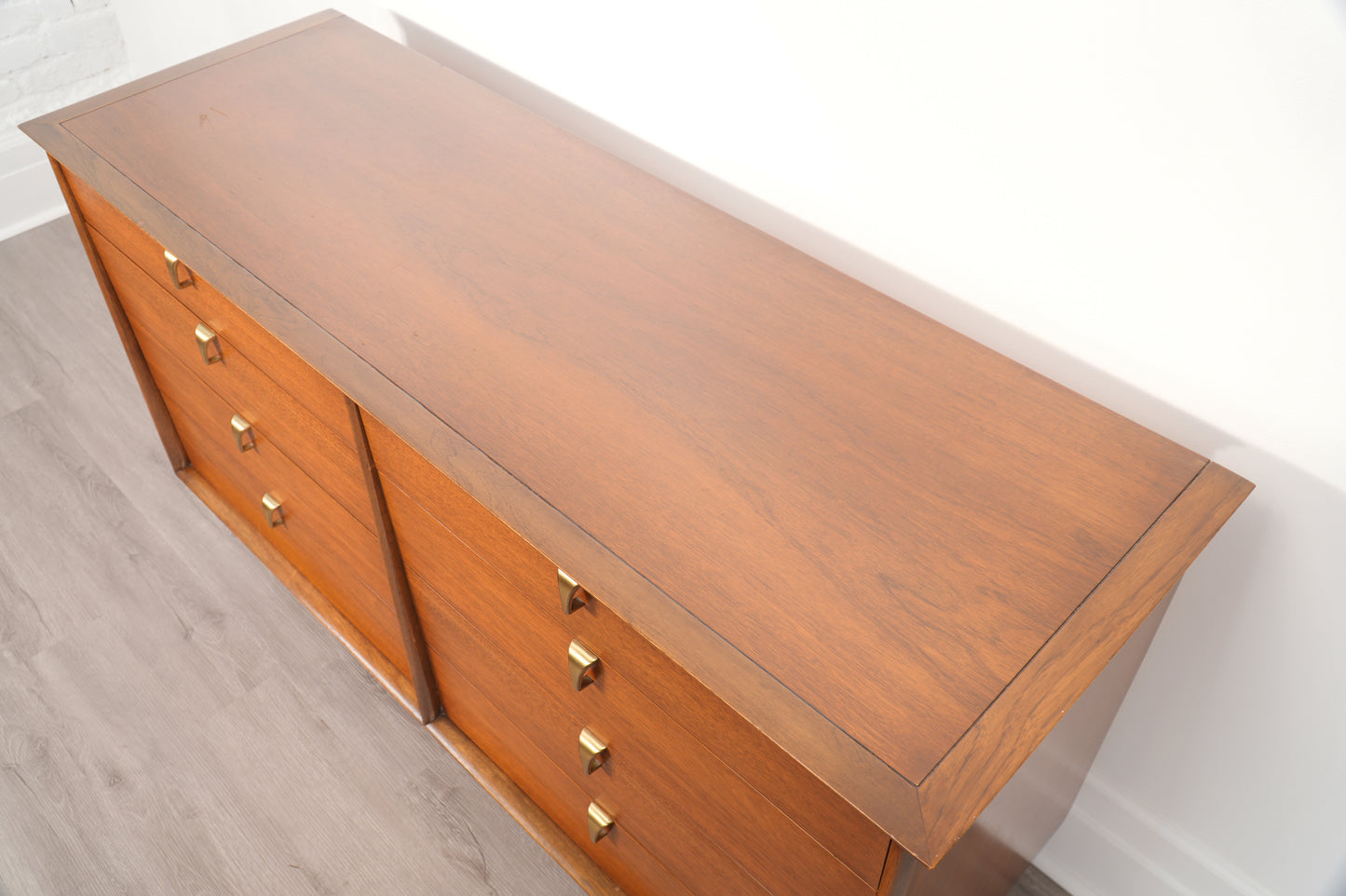 Vintage Walnut Lowboy Dresser by Cavalier Furniture