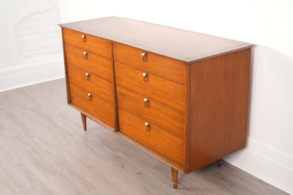 Vintage Walnut Lowboy Dresser by Cavalier Furniture