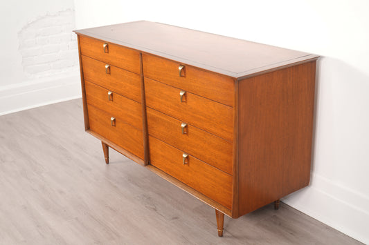 Vintage Walnut Lowboy Dresser by Cavalier Furniture