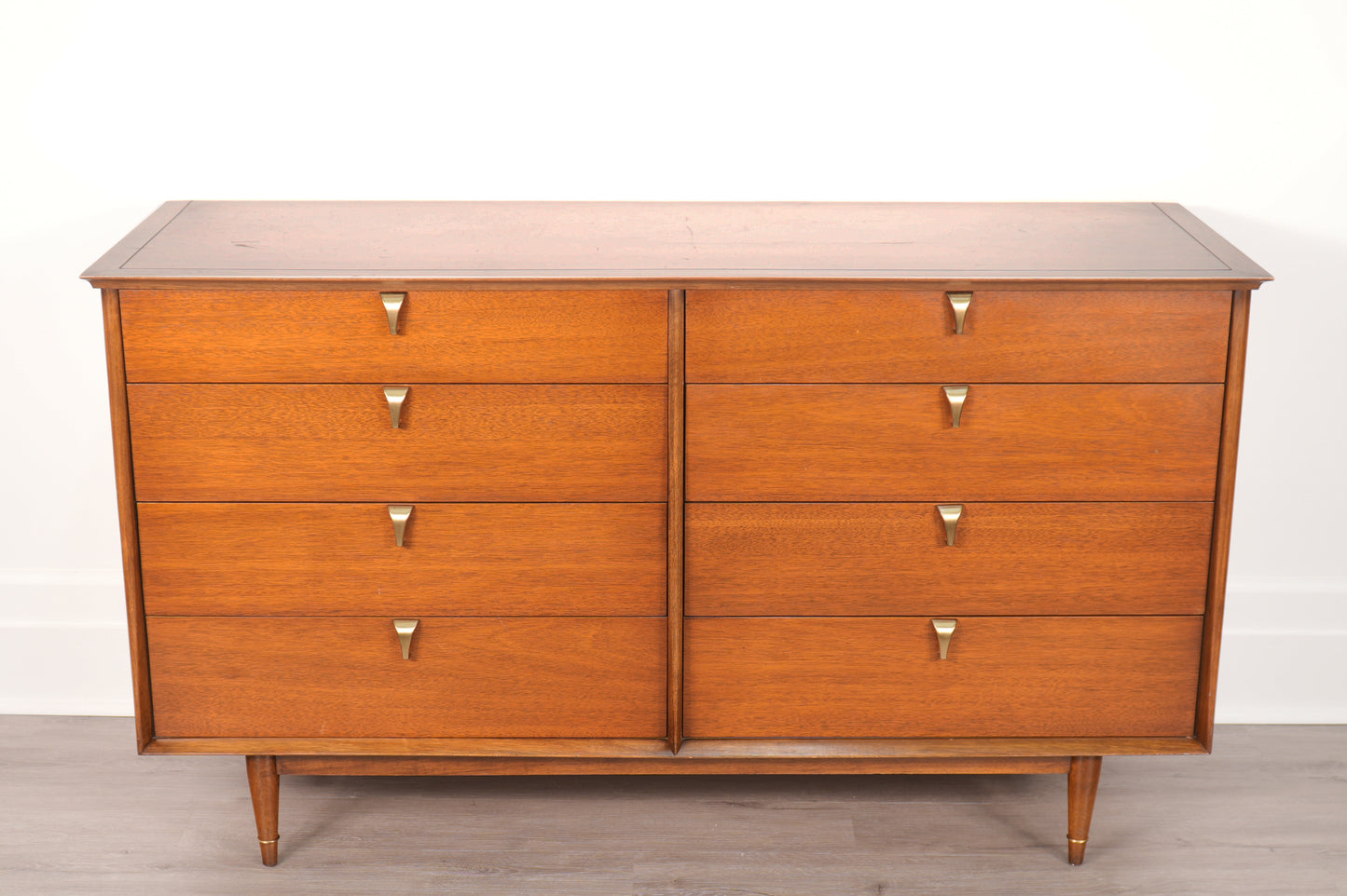 Vintage Walnut Lowboy Dresser by Cavalier Furniture