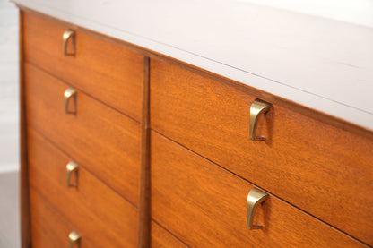 Vintage Walnut Lowboy Dresser by Cavalier Furniture