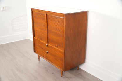 Vintage Walnut Highboy Dresser by Cavalier Furniture