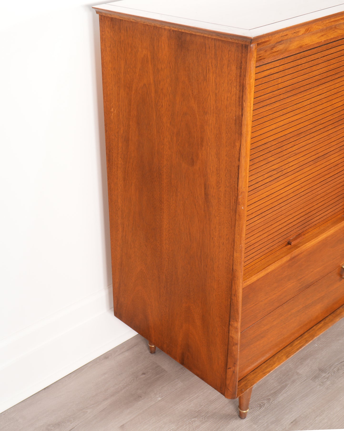 Vintage Walnut Highboy Dresser by Cavalier Furniture