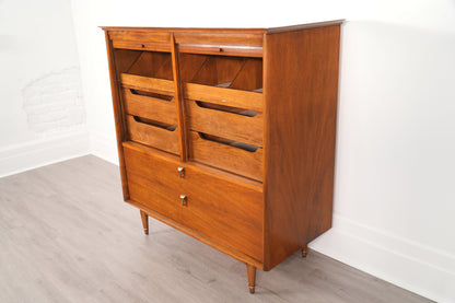 Vintage Walnut Highboy Dresser by Cavalier Furniture