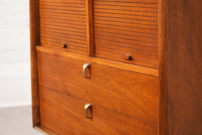 Vintage Walnut Highboy Dresser by Cavalier Furniture