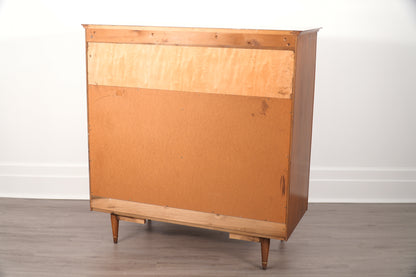 Vintage Walnut Highboy Dresser by Cavalier Furniture