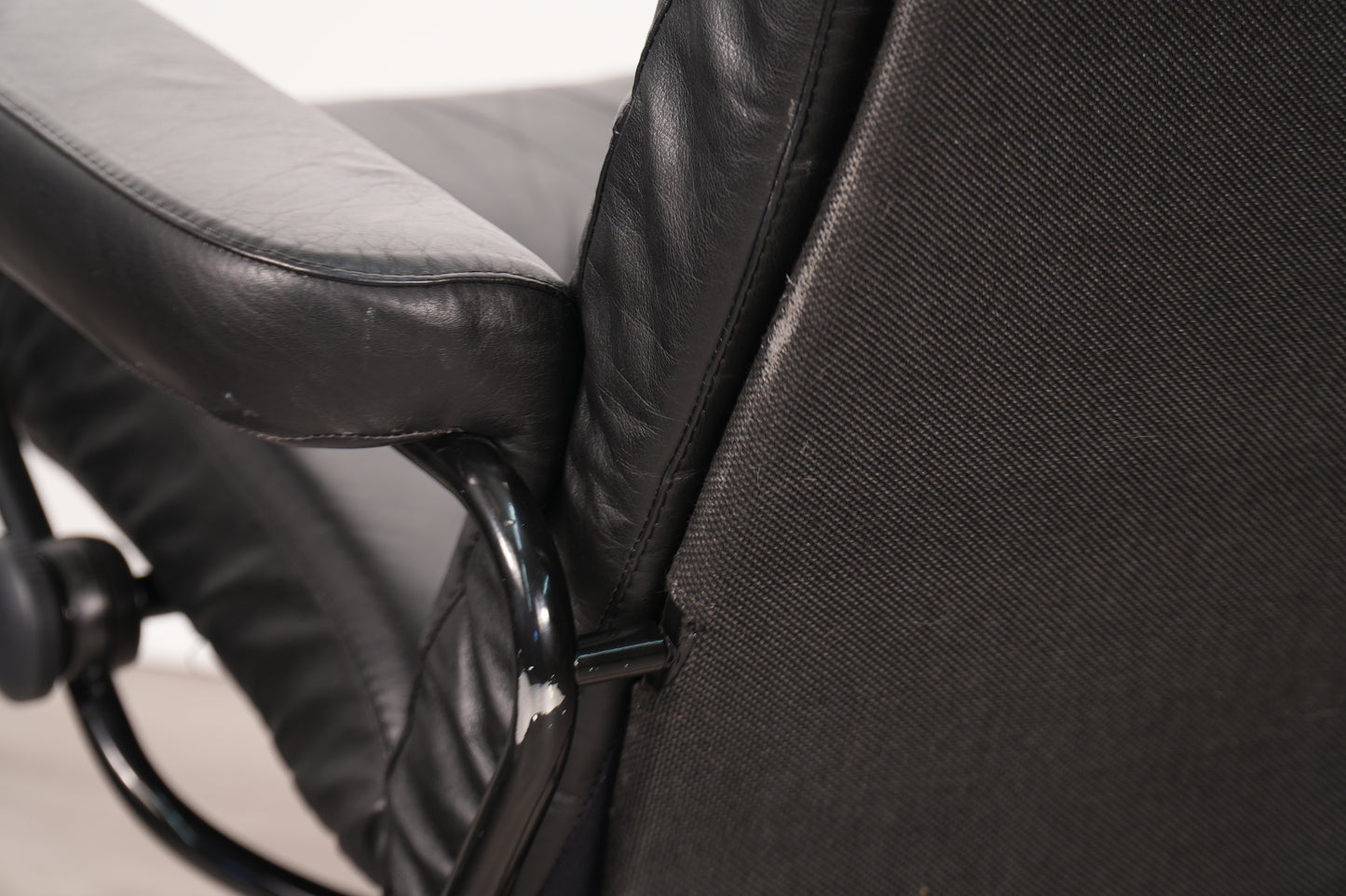 1970s Black/Black Ekornes Recliner & Ottoman - Norway