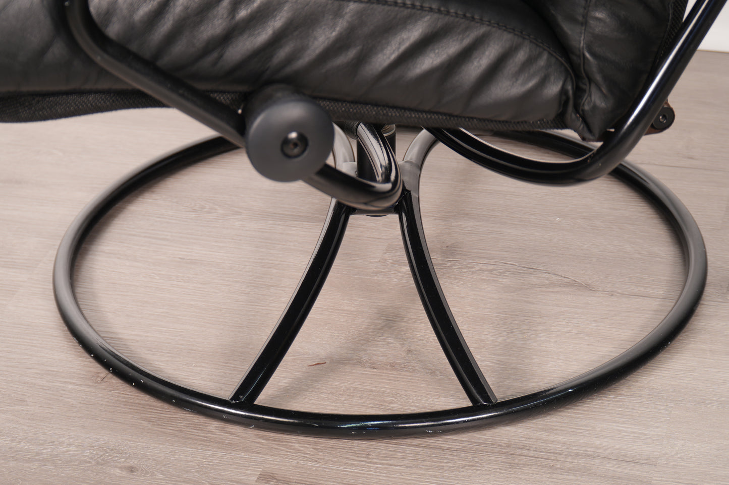 1970s Black/Black Ekornes Recliner & Ottoman - Norway