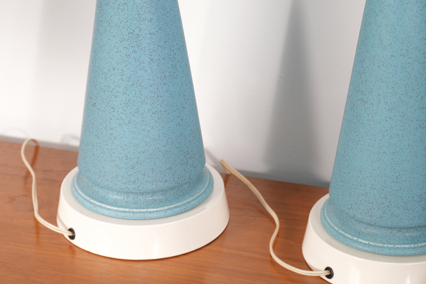 Pair Rembrandt Mid-Century Blue Ceramic Table Lamps