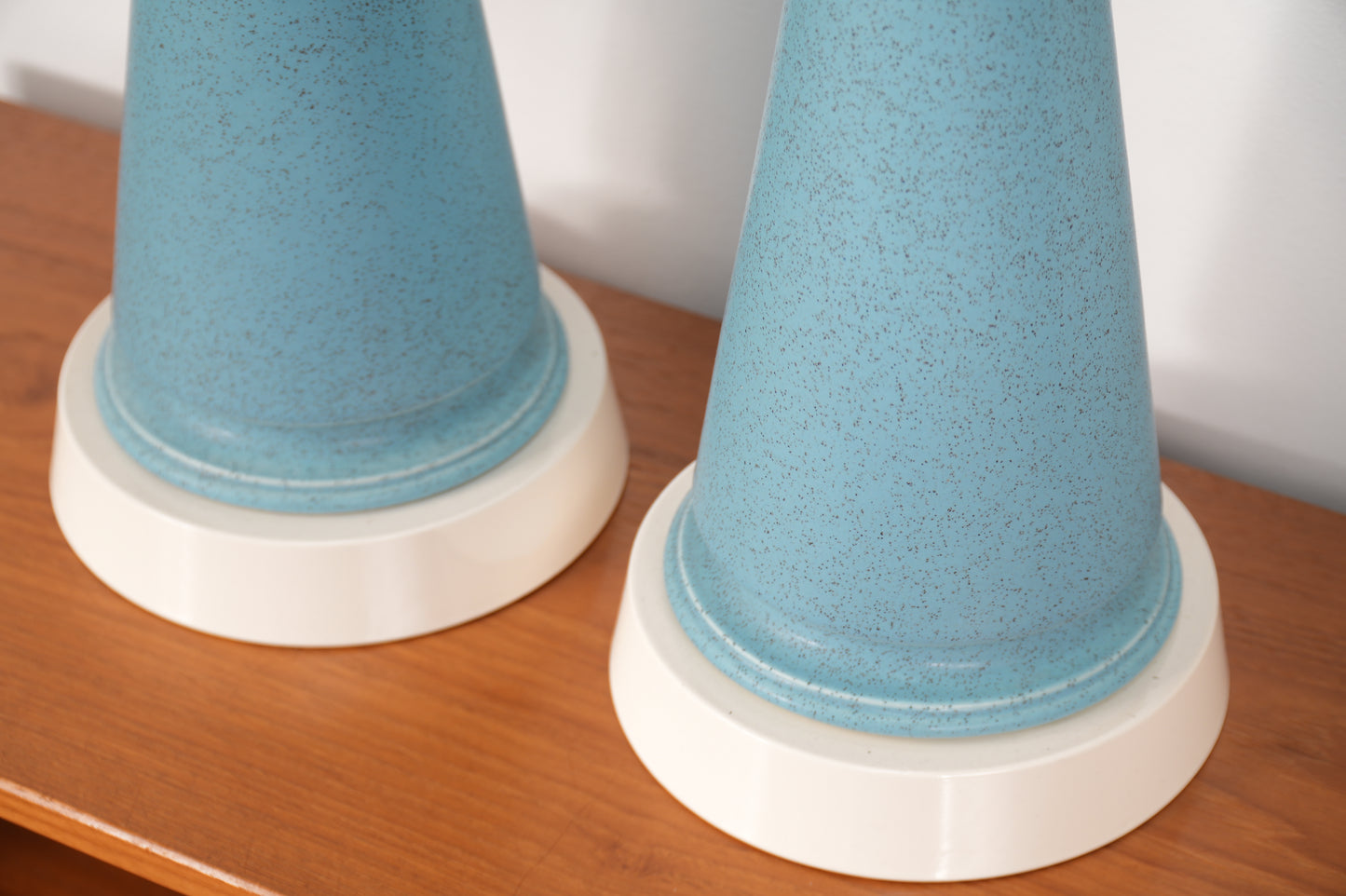 Pair Rembrandt Mid-Century Blue Ceramic Table Lamps