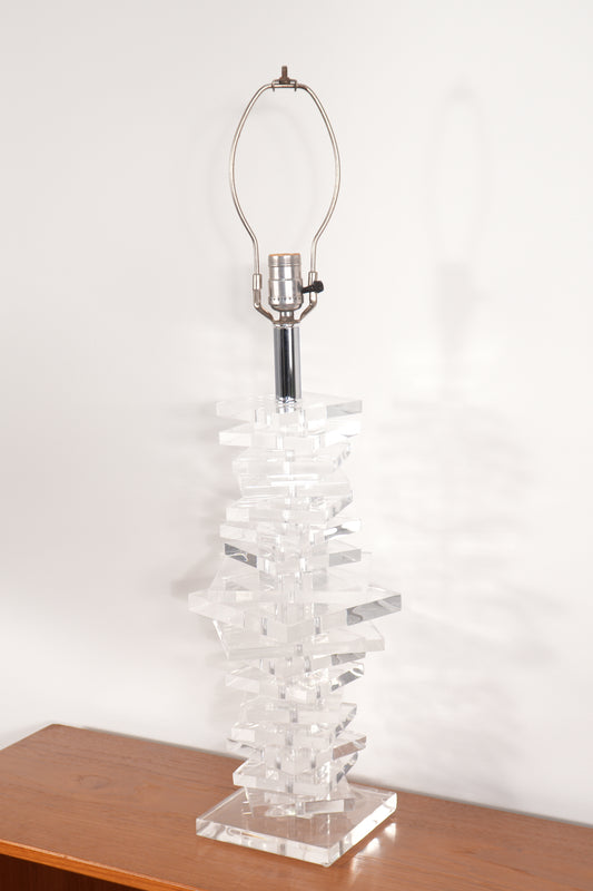Lucite Helix Lamp Attributed to Karl Springer