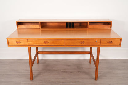 Peter Løvig Nielsen Danish Teak Flip-Top Partner Desk
