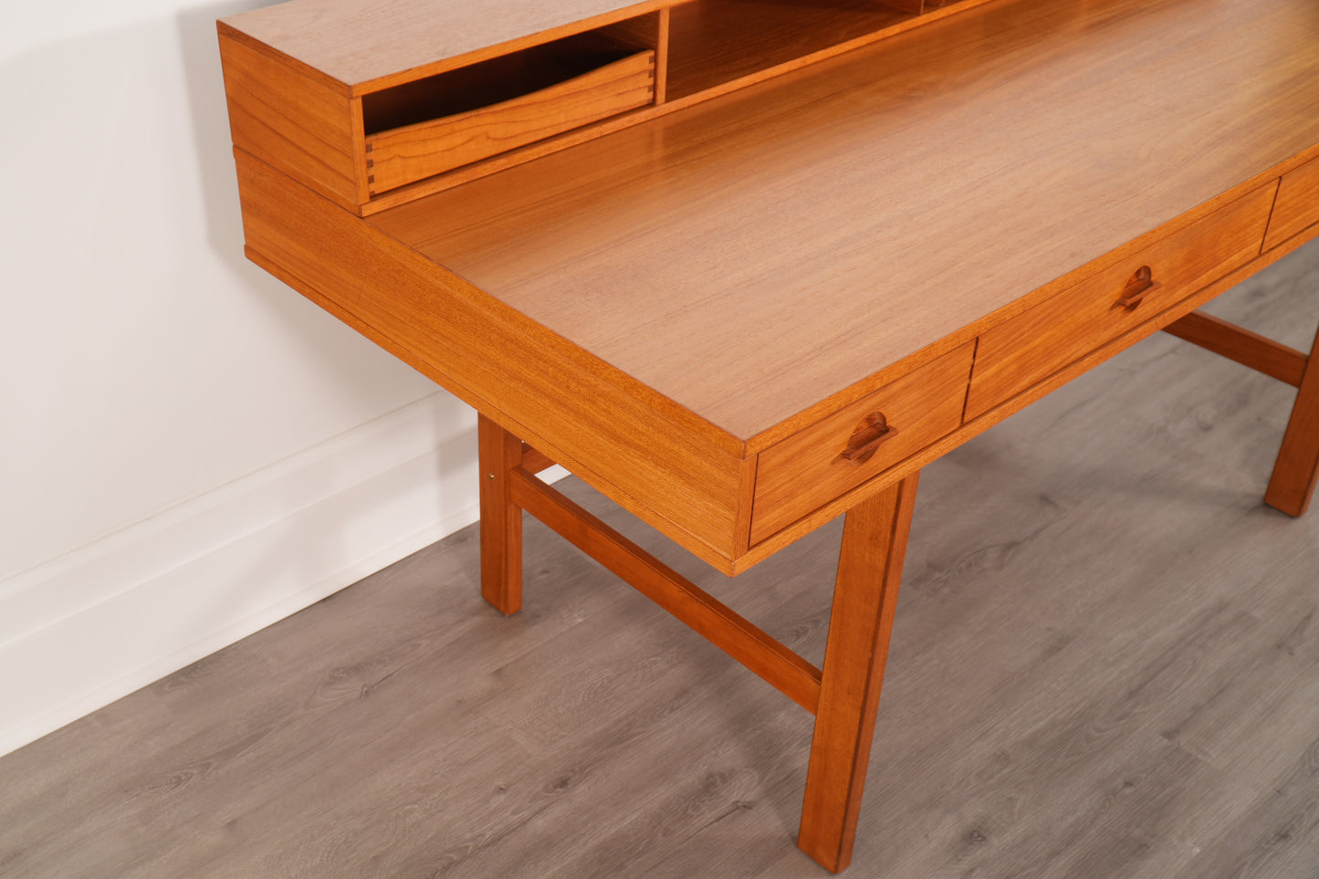 Peter Løvig Nielsen Danish Teak Flip-Top Partner Desk