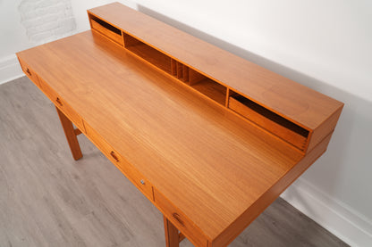 Peter Løvig Nielsen Danish Teak Flip-Top Partner Desk