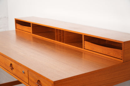 Peter Løvig Nielsen Danish Teak Flip-Top Partner Desk