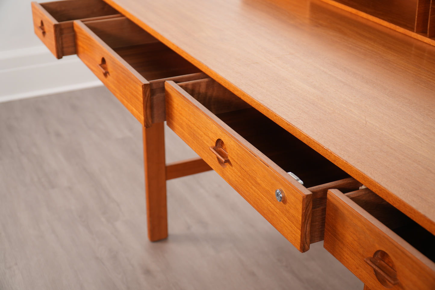 Peter Løvig Nielsen Danish Teak Flip-Top Partner Desk