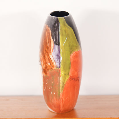 Terri Cody Double Sided Hand Painted Woman's Faces Ceramic Vase