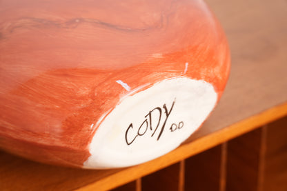 Terri Cody Double Sided Hand Painted Woman's Faces Ceramic Vase