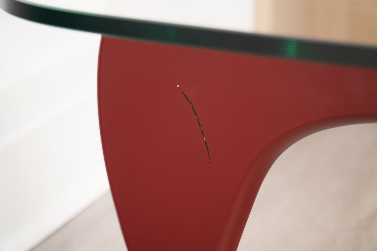 Isamu Noguchi Style Glass Top Coffee Table