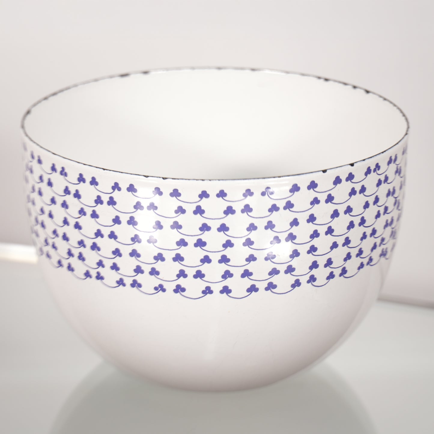 Arabia Finel Enamel Blue Floral Design Bowl by Kaj Franck
