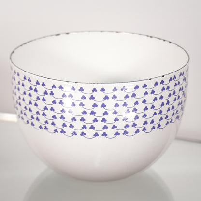 Arabia Finel Enamel Blue Floral Design Bowl by Kaj Franck