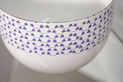 Arabia Finel Enamel Blue Floral Design Bowl by Kaj Franck