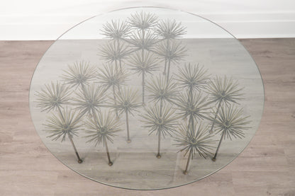 Brutalist Bronze Gilt Floral Coffee Table by Lost City Arts New York