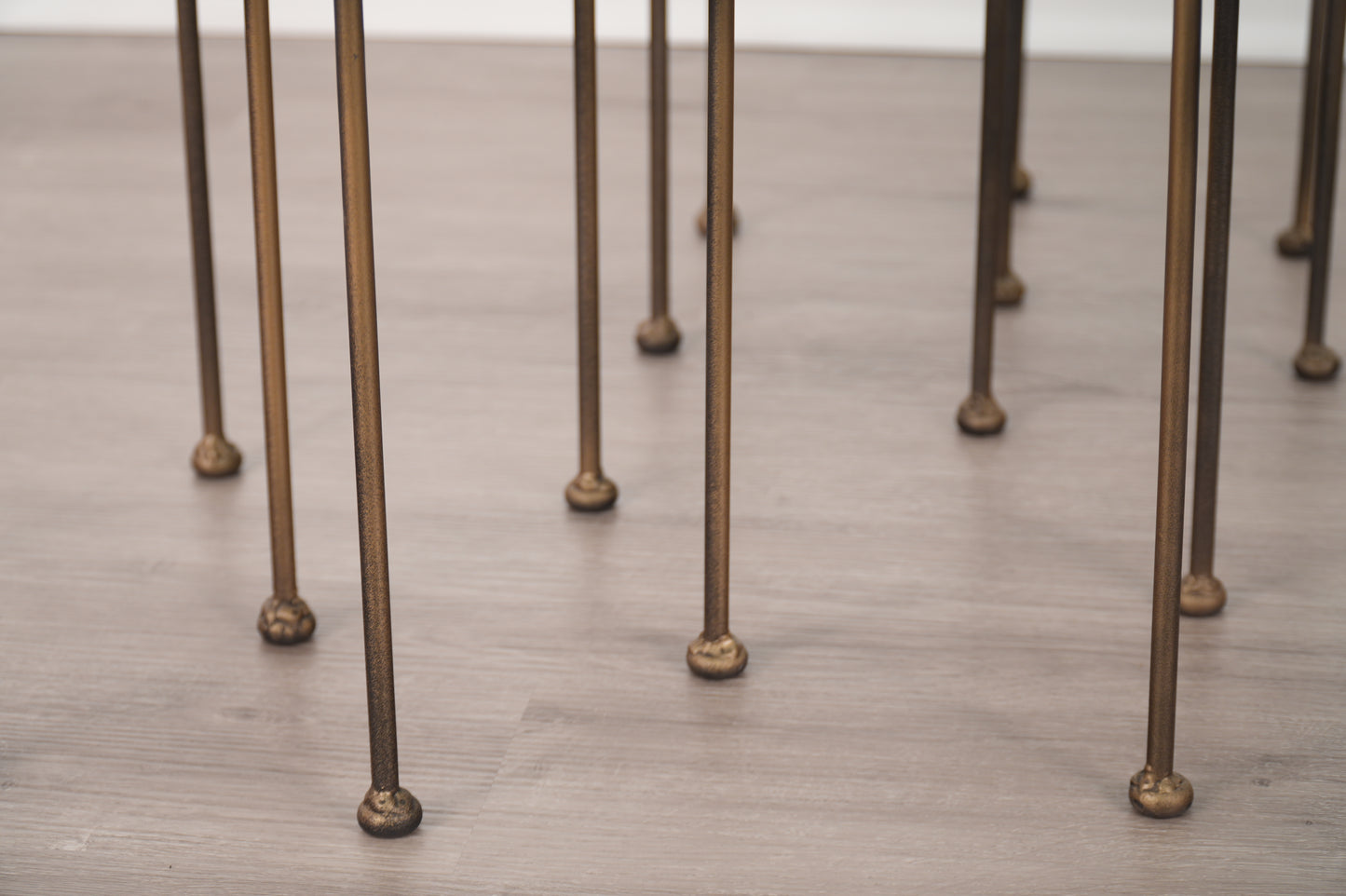 Brutalist Bronze Gilt Floral Coffee Table by Lost City Arts New York