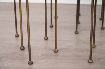 Brutalist Bronze Gilt Floral Coffee Table by Lost City Arts New York